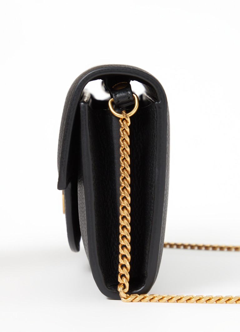 Clutch Balmain B-Buzz em pele de vitelo com alça de ombro removível.