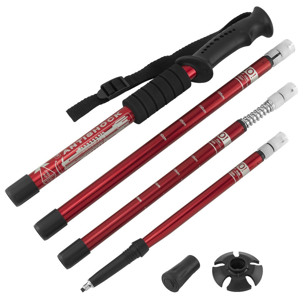 MidGard Nordic-Walking-Stöcke 50-110cm verstellbar, Teleskop, Antischock Dämpfung, Wanderstöcke (1 St)