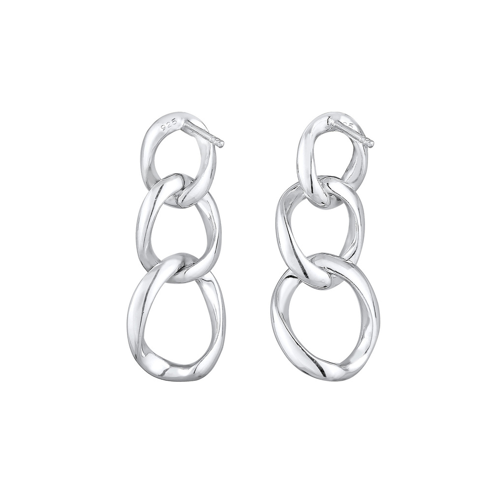 Elli Elli Boucles d'Oreilles Blogger Base Forme de Chaîne Boucles d'Oreilles Femme  (9 Boucles d'oreilles