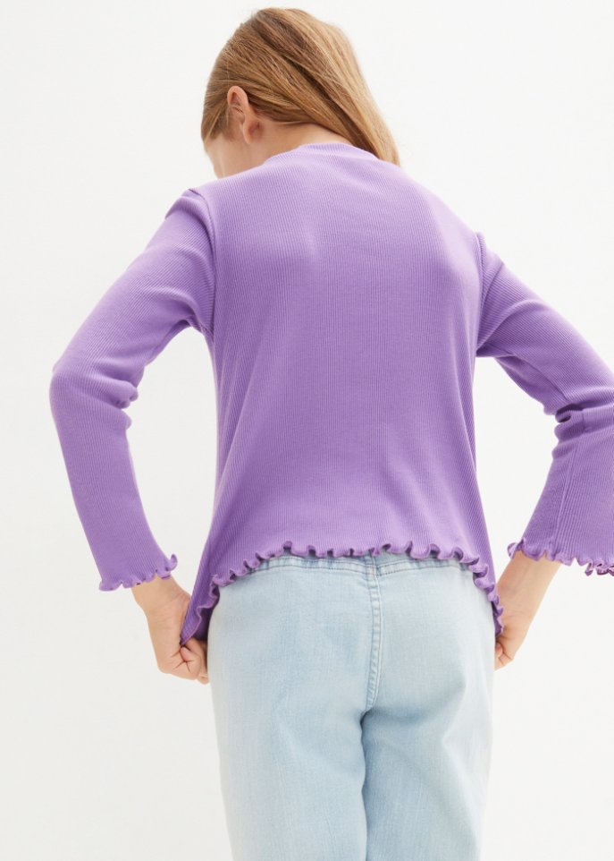 Mädchen Ripp-Langarmshirt