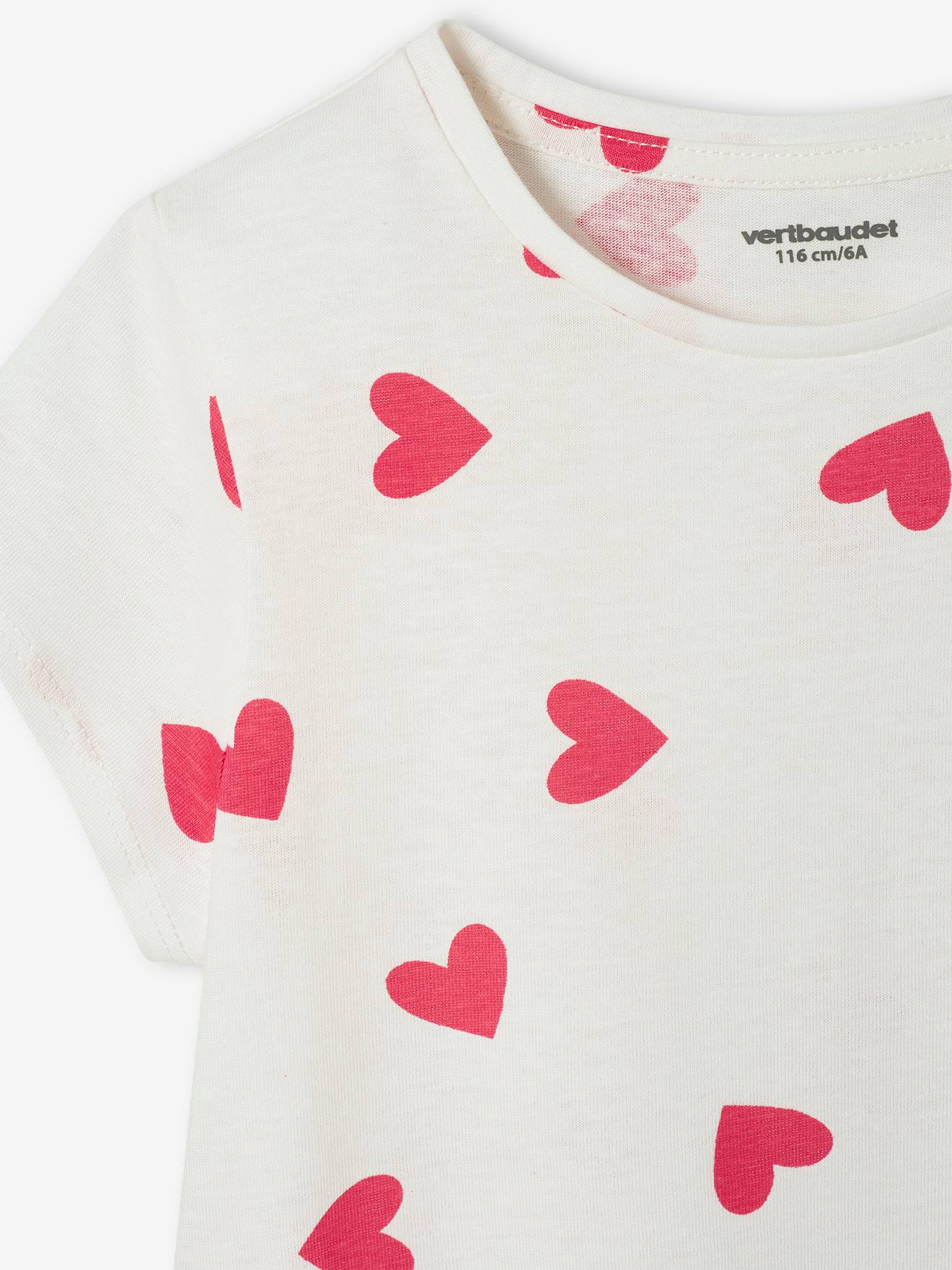 Vertbaudet 3er-Pack Mädchen T-Shirts, Glanzdetails BASIC Oeko-Tex - himbeer