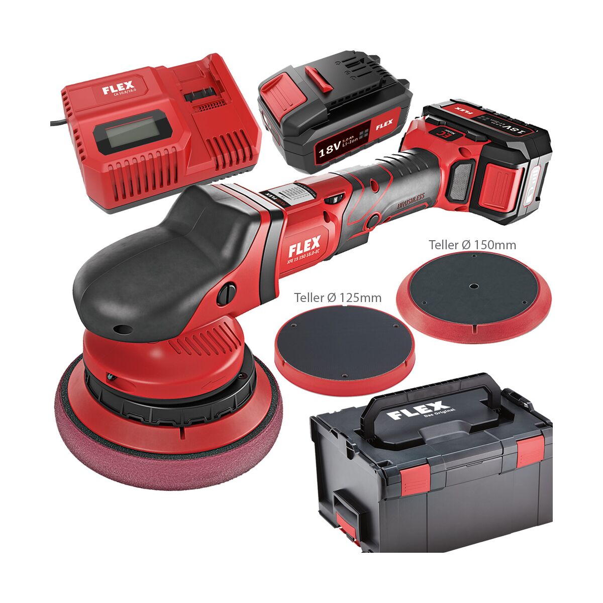 FLEX XFE 15 150 18.0-EC/5.0 Akku-Exzenterpolierer-Set