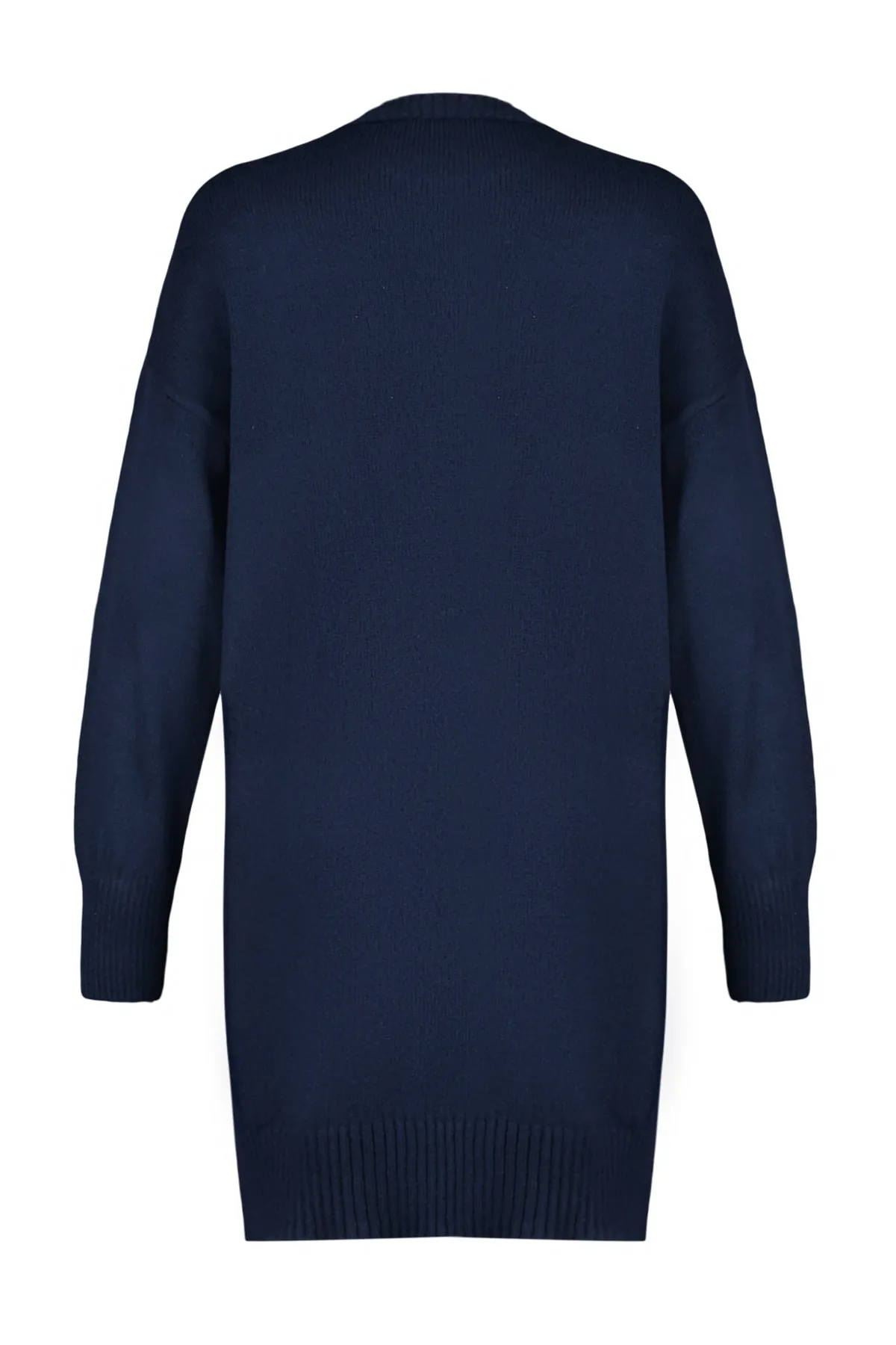 Trendyol Collection  Marineblaues Mini-Strickkleid mit Rundhalsausschnitt TWOAW24EL00035