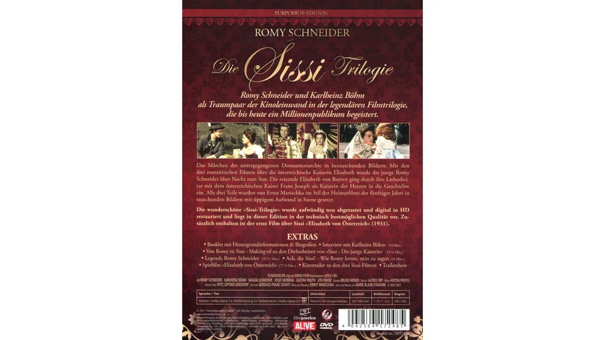 Sissi 1-3  [3 DVDs] - Purpurrot Edition