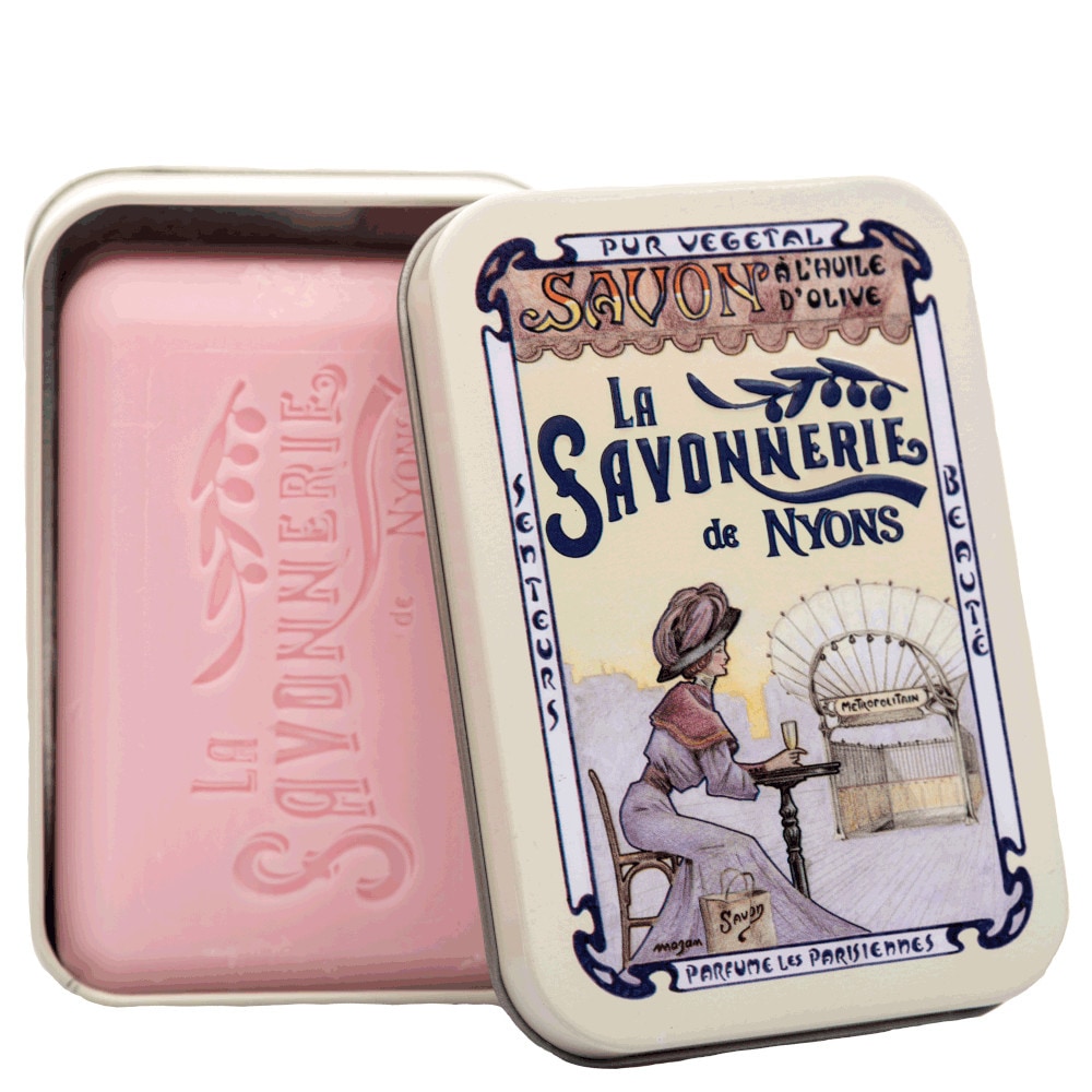 La savonnerie de nyons Savon 200g Rose et Boîte Métal Métropolitain Savon