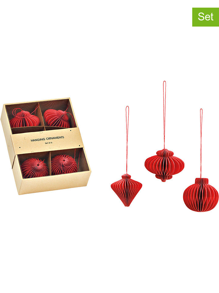 G. Wurm 6er-Set: Dekoanhänger in Rot - Ø 4 cm günstig kaufen onesize