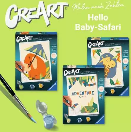 CreArt Hallo Baby: Neues Abenteuer - Malen nach Zahlen für Erwachsene