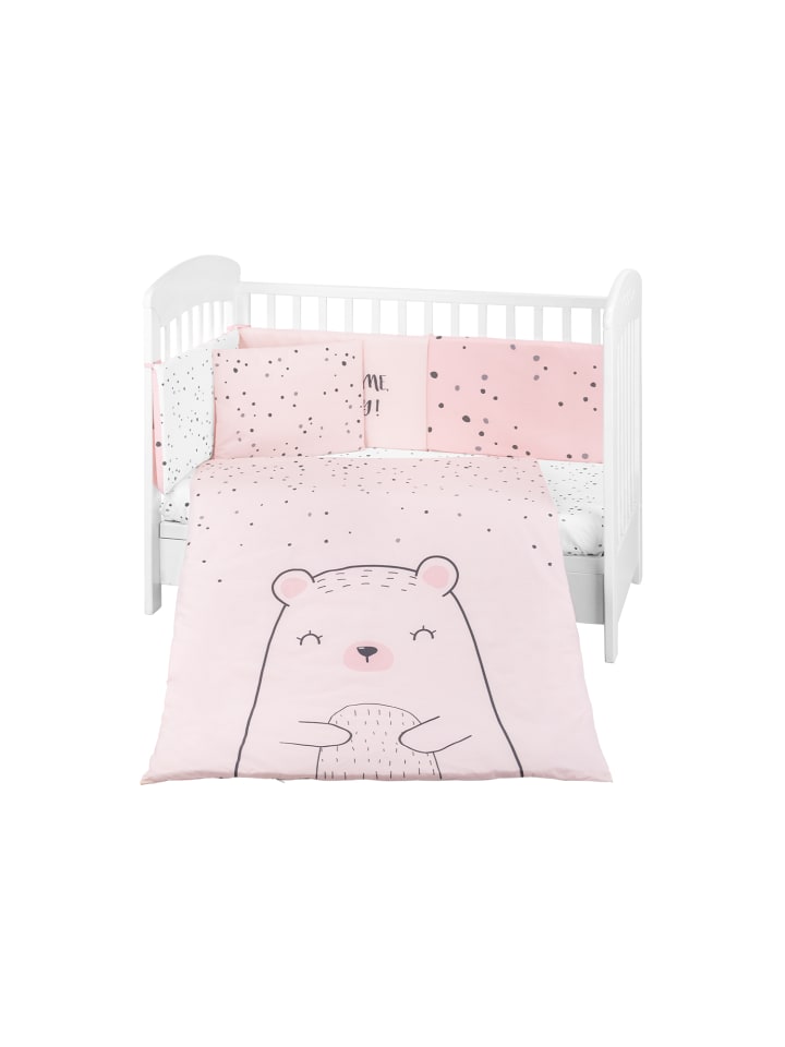 Kikkaboo Babybettwäsche Bär 6tlg 120x60 in rosa günstig kaufen onesize