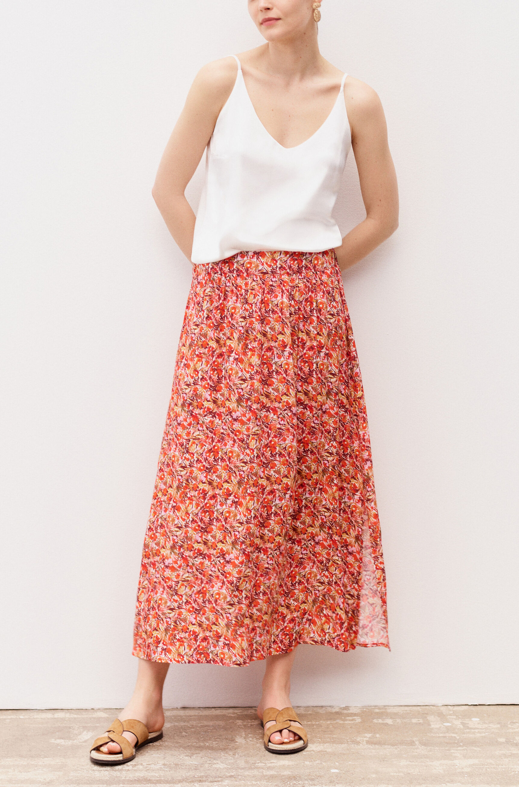 jupe june orange femme