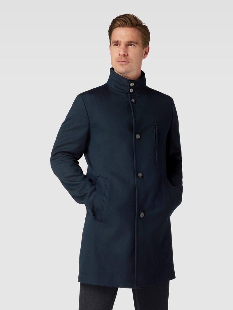 Mantel mit Stehkragen Modell 'Standup' in marineblau