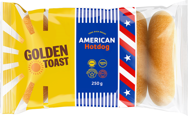 Golden Toast American Hot Dog Brötchen