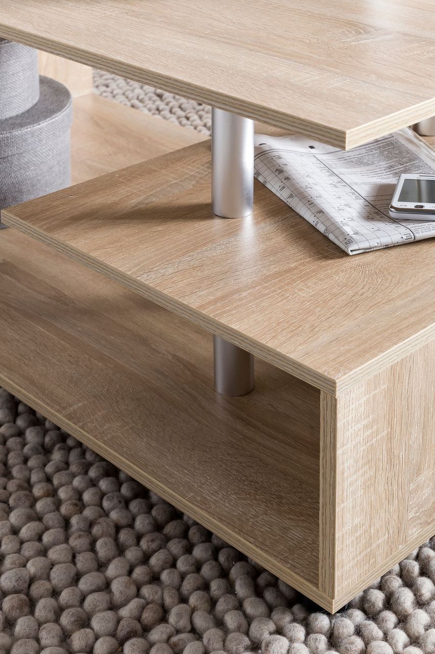 Wohnling Design Couchtisch 105 x 48,5 x 60 cm Sonoma