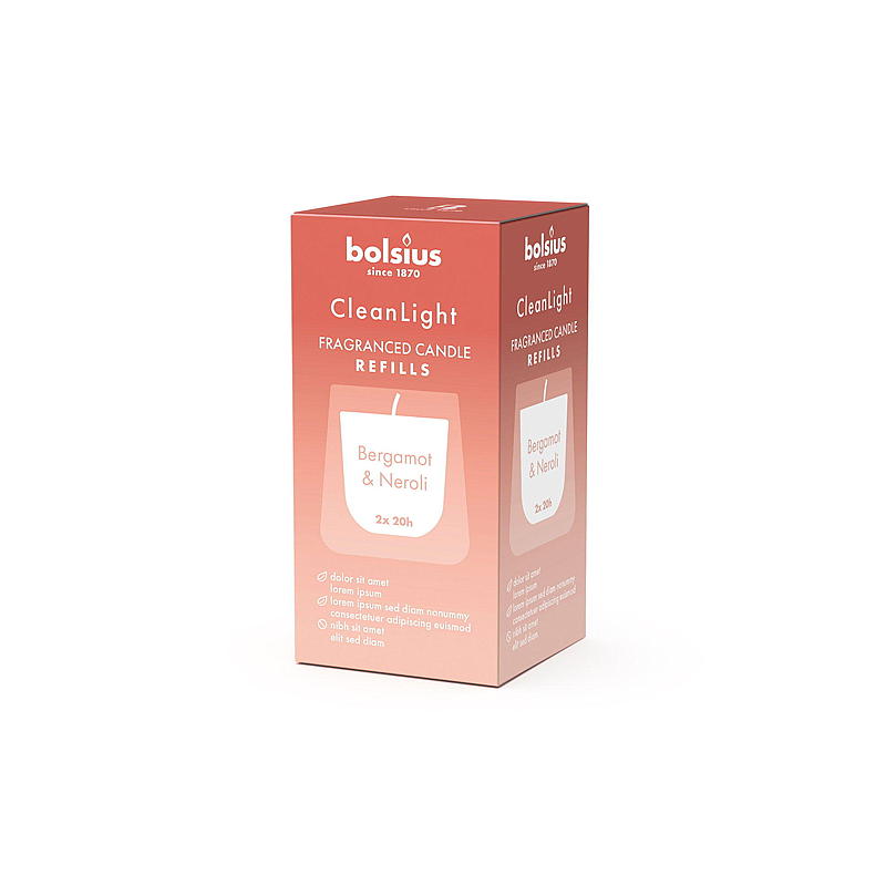 Bolsius Clean Light 2-pk refill Bergamot & Neroli