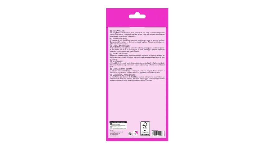 BODY&SOUL TOOLS Schlafmaske Schwarz