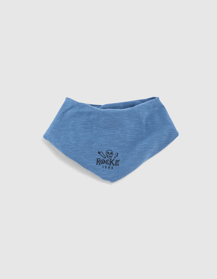 Bavoir bleu print rock coton bio bébé