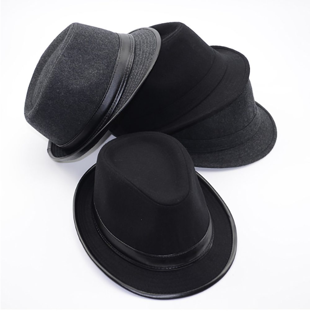 HutWorld Filzhut Fedora-Hut Mode Filz (für Mann und Frau, Stylischer Reisehut) breiter Krempe Vintage Style Dress Hut
