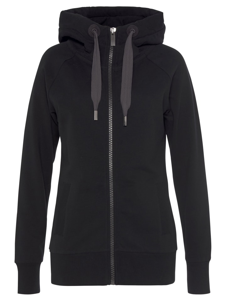 ELBSAND Kapuzensweatjacke in schwarz günstig kaufen