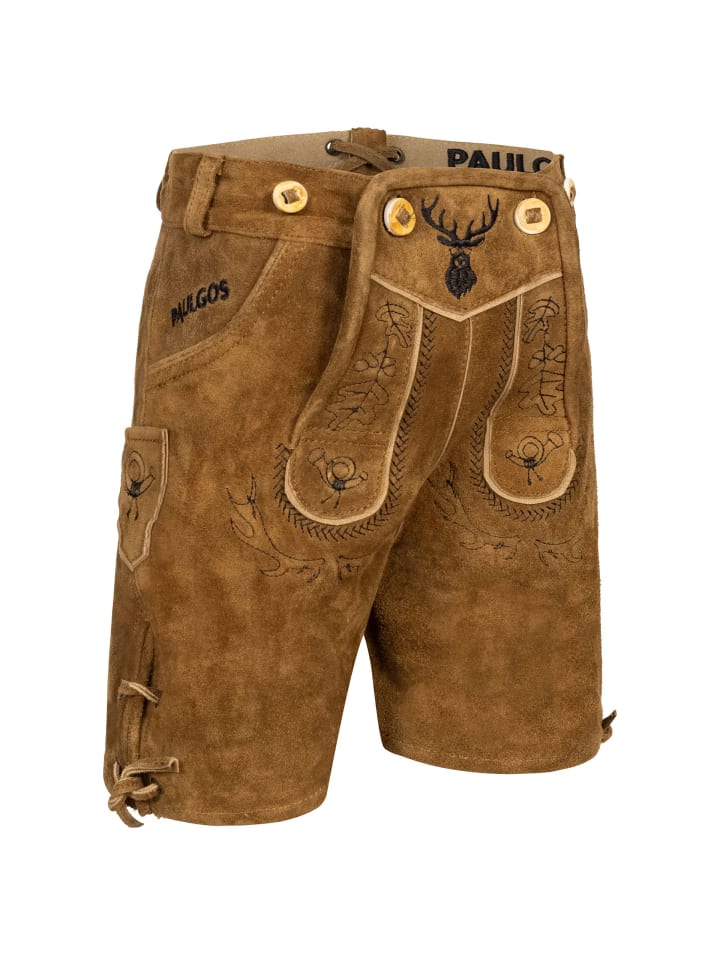 PAULGOS Lederhose Kurz Echtleder KK2 in Hellbraun günstig kaufen