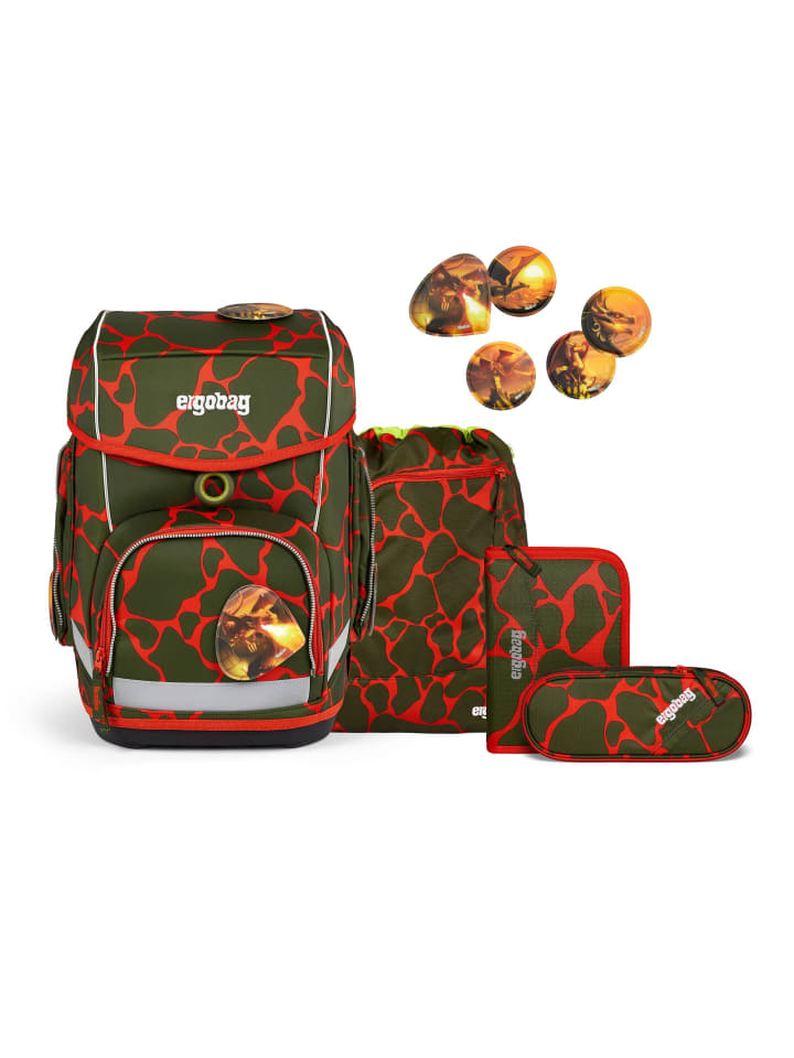 Ergobag Cubo Schulranzen-Set 5-teilig in FeuerspeiBär günstig kaufen onesize