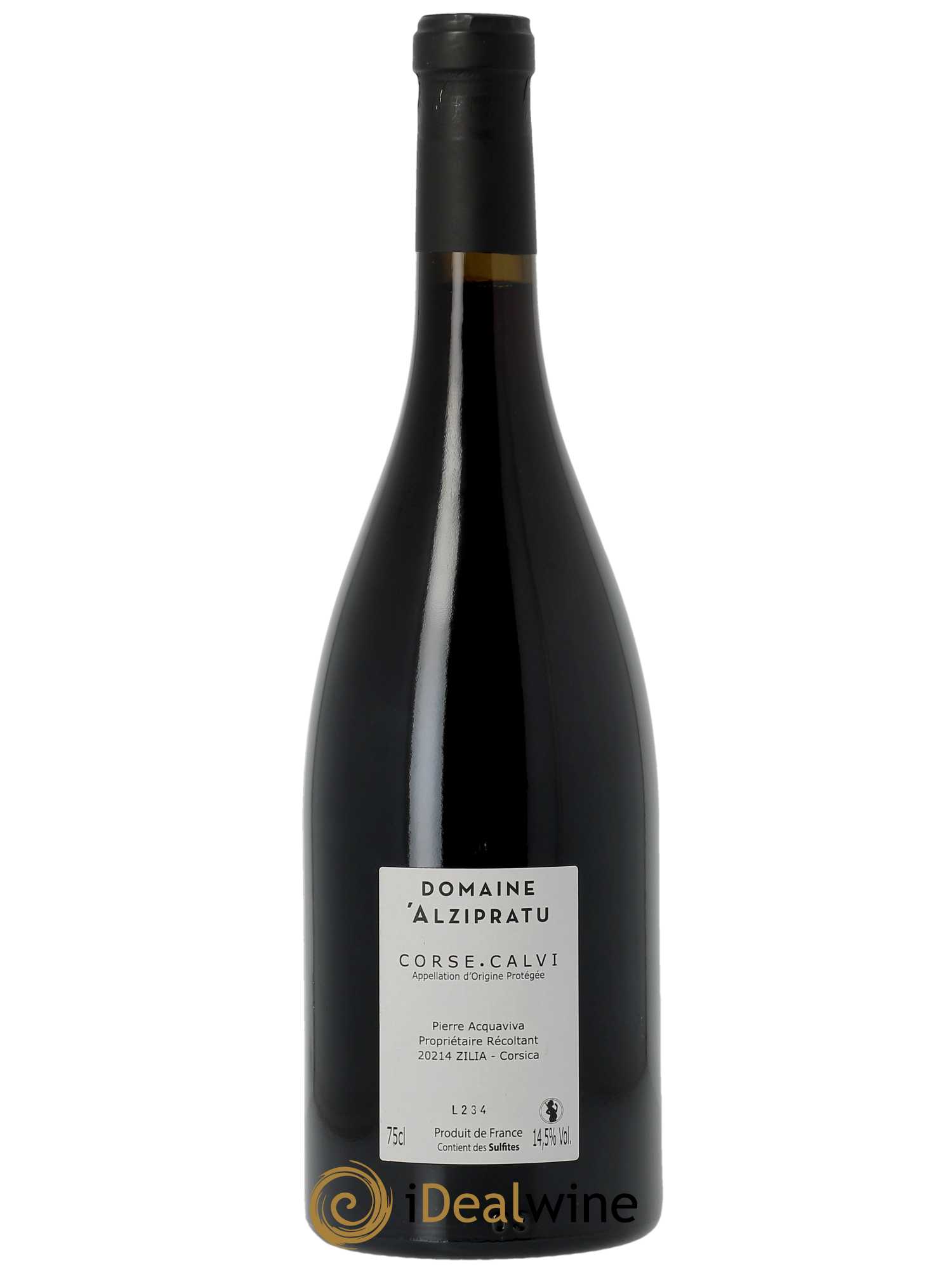 Calvi Suale Domaine Alzipratu  2019 - Lot de 1 Bouteille
