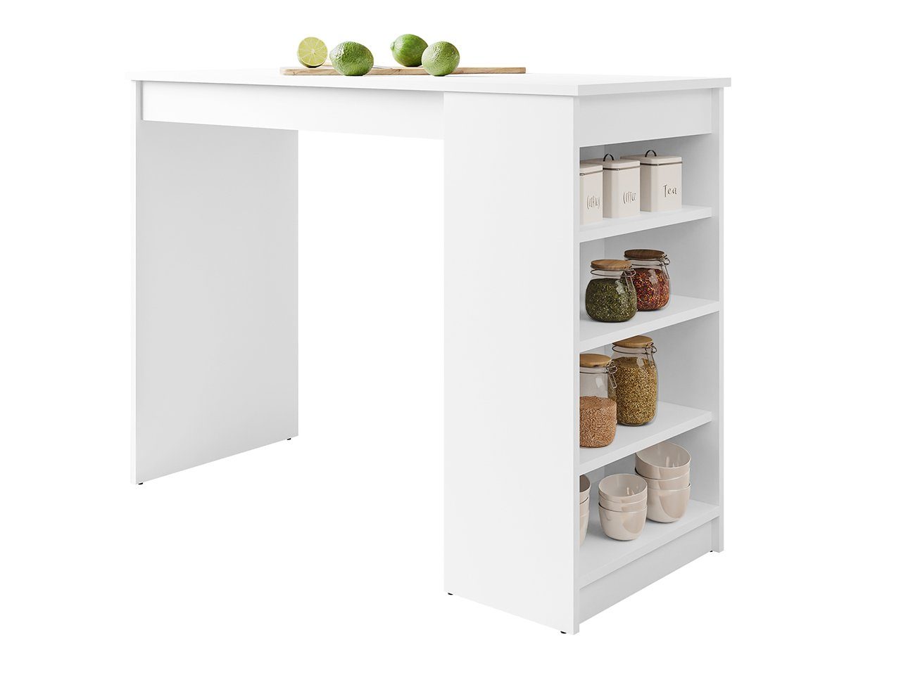Mirjan24 Bartisch Zotino (mit Regale), 102 cm hoch, Antirutschfüße