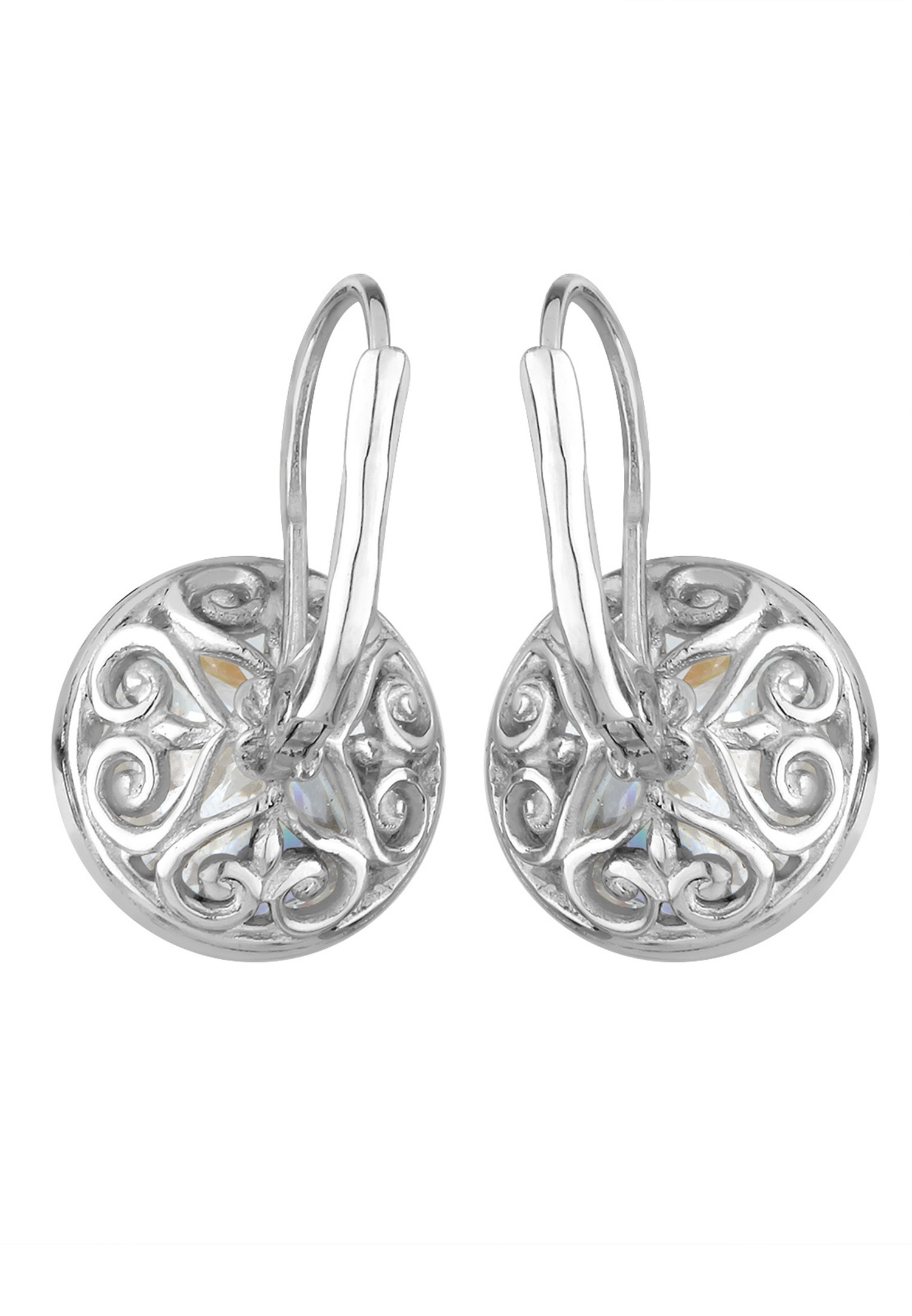 Elli női elbűvölő elegáns csepp fülbevaló cirkónia kristállyal 925 sterling ezüstből