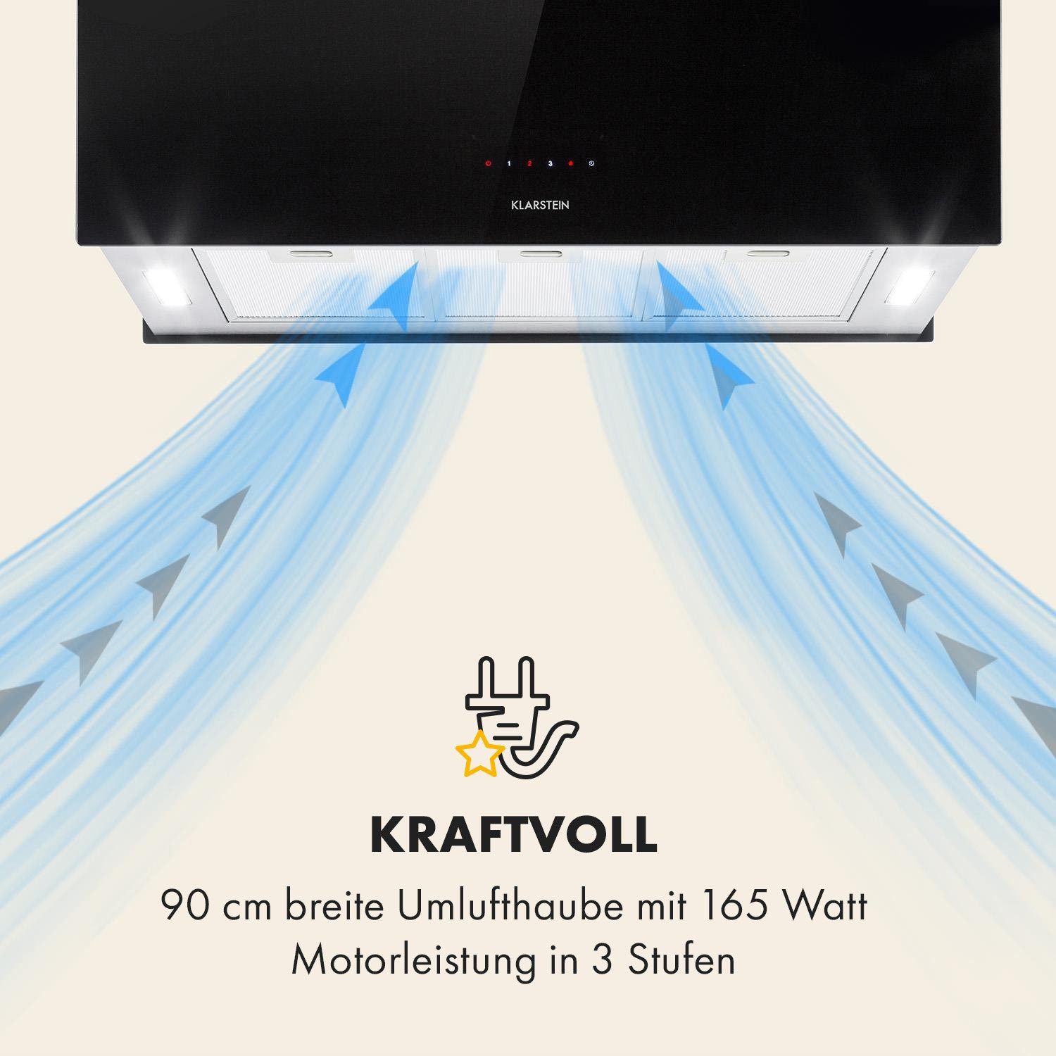 Klarstein Deckenhaube Serie CGCH2-KronleuchterXL Kronleuchter XL, Abzugshaube Insel Abluft Umluft Haube Dunstabzug Dunstabzugshaube