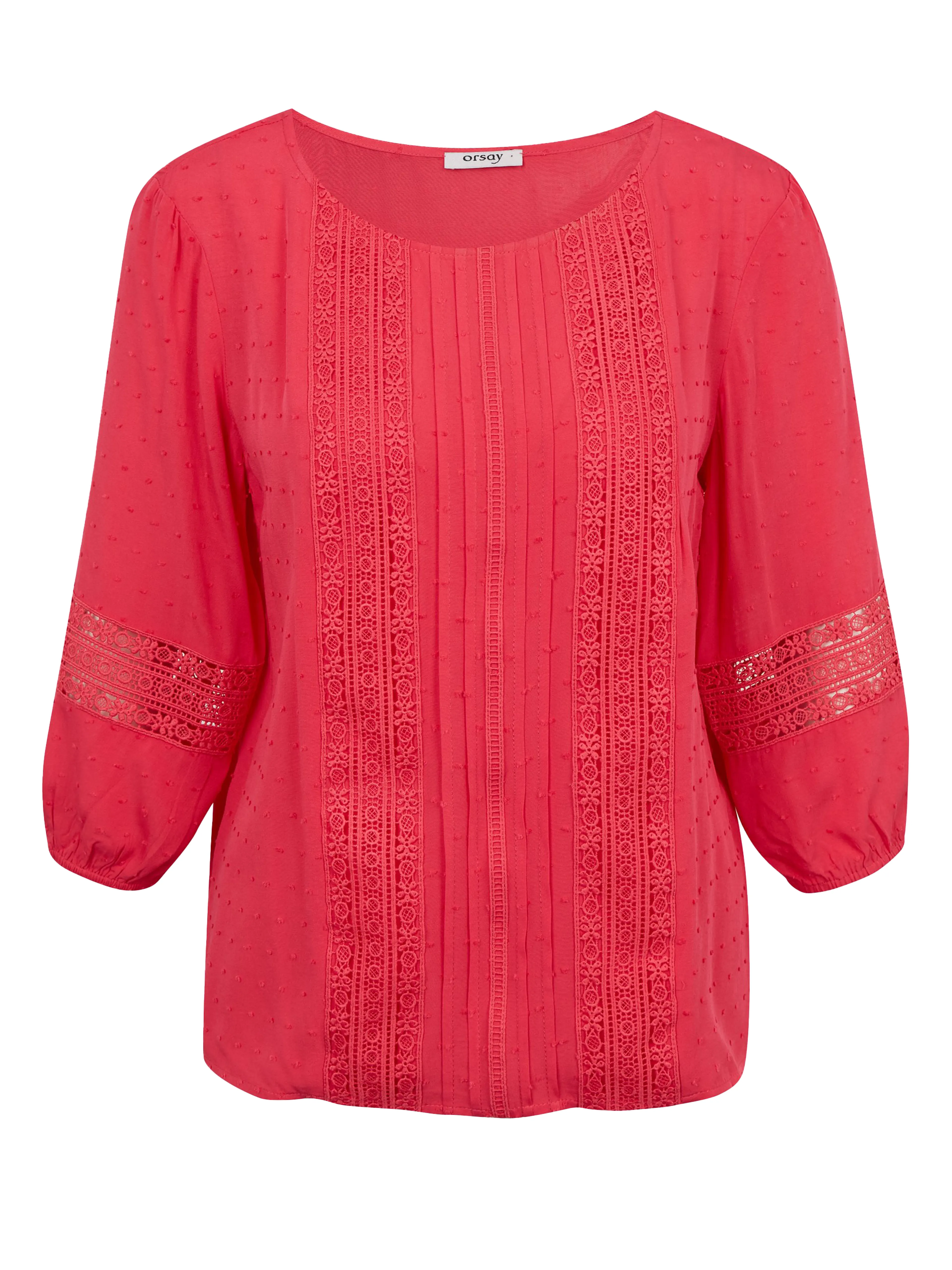 Dunkelrosa Damenbluse mit Spitze ORSAY