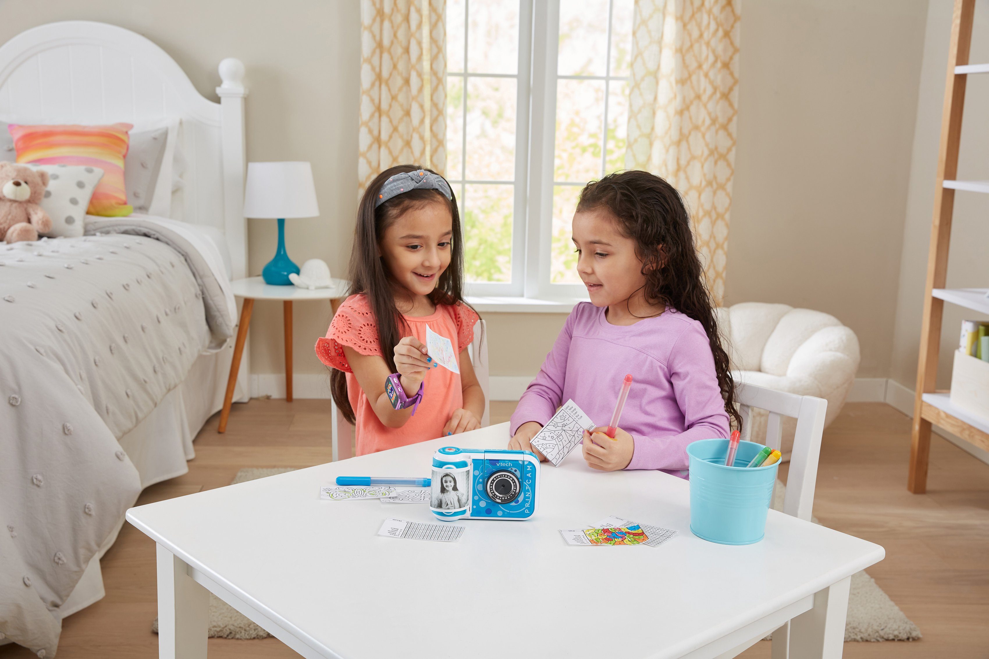Vtech® KidiZoom Print Cam, blau Kinderkamera (5 MP, mit eingebautem Thermodrucker)