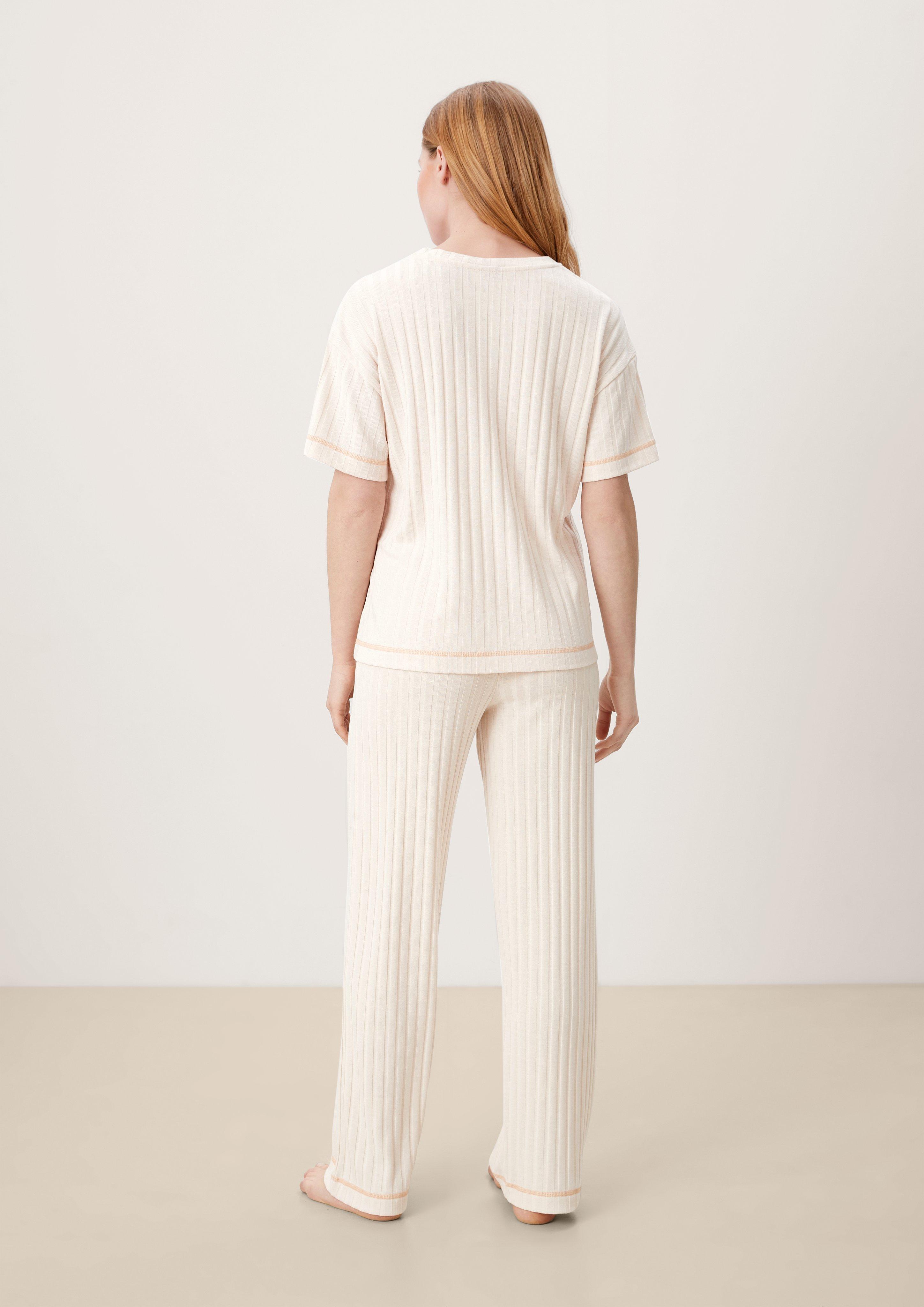 Pyjamaoberteil aus Rippware  6007046-8024