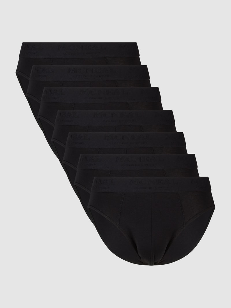 Slip mit Logo-Bund im 7er-Pack in schwarz