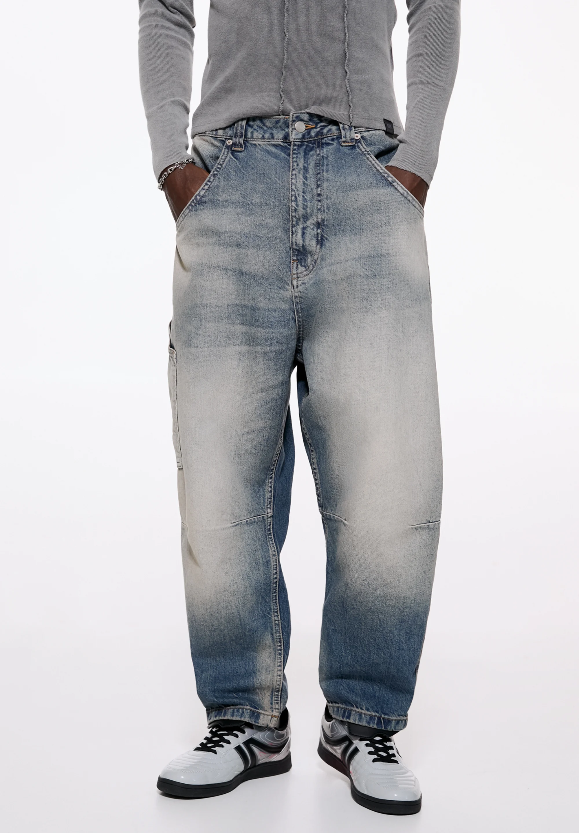 PULL&BEAR WASHED BALLOON FIT - Vaqueros pitillo