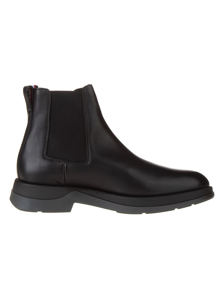 Tommy Hilfiger Shoes Leder-Chelsea-Boots in Schwarz günstig kaufen
