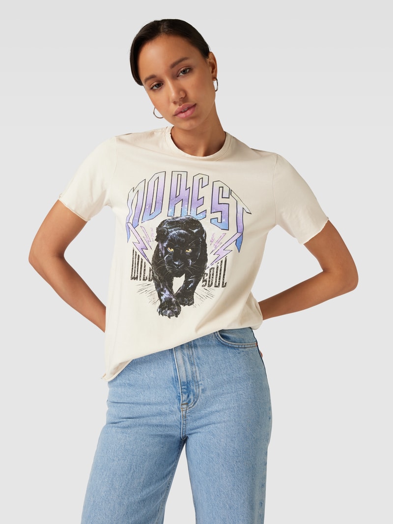 T-Shirt mit Motiv-Print Modell 'LUCY' in offwhite