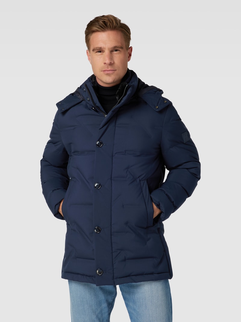 Steppjacke mit abtrennbarer Kapuze in marineblau