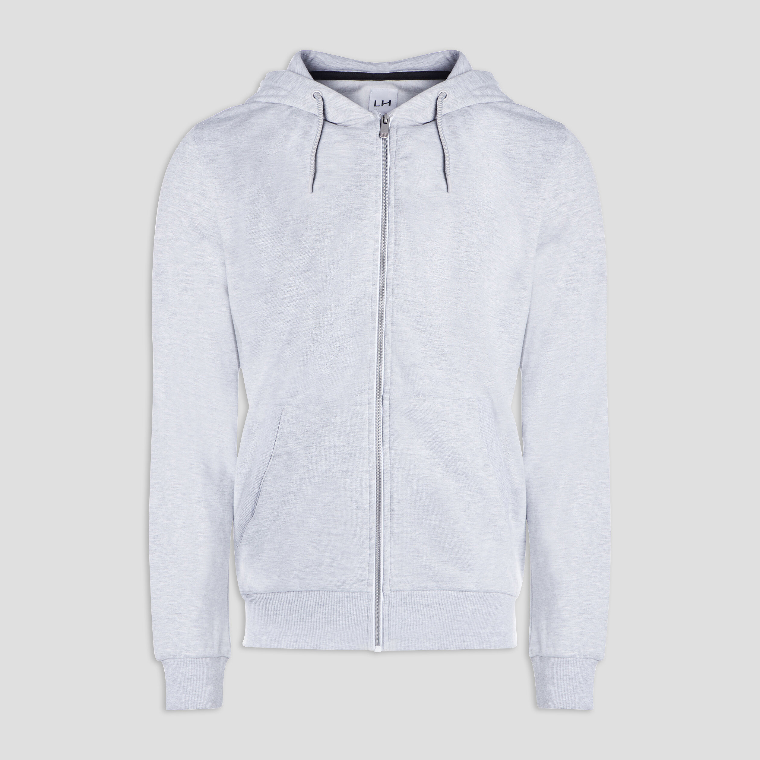 Sweat zippé molleton à capuche gris homme | La Halle