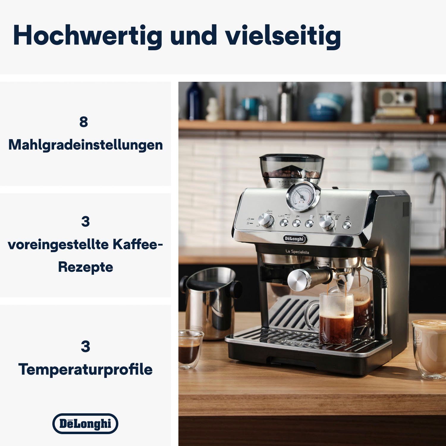 De'Longhi Siebträgermaschine La Specialista Arte EC9155.MB, inkl. 250g Selezione Espresso im Wert von UVP € 6,49