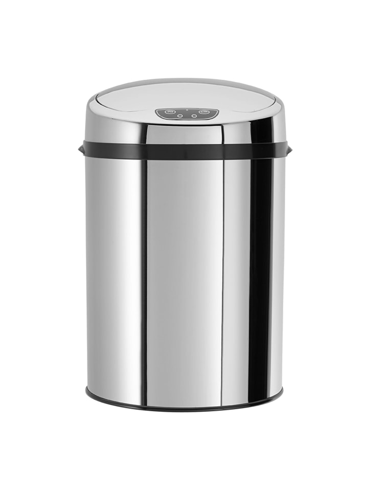 Echtwerk Edelstahl Badabfalleimer mit Sensor 9 l in Silber günstig kaufen onesize