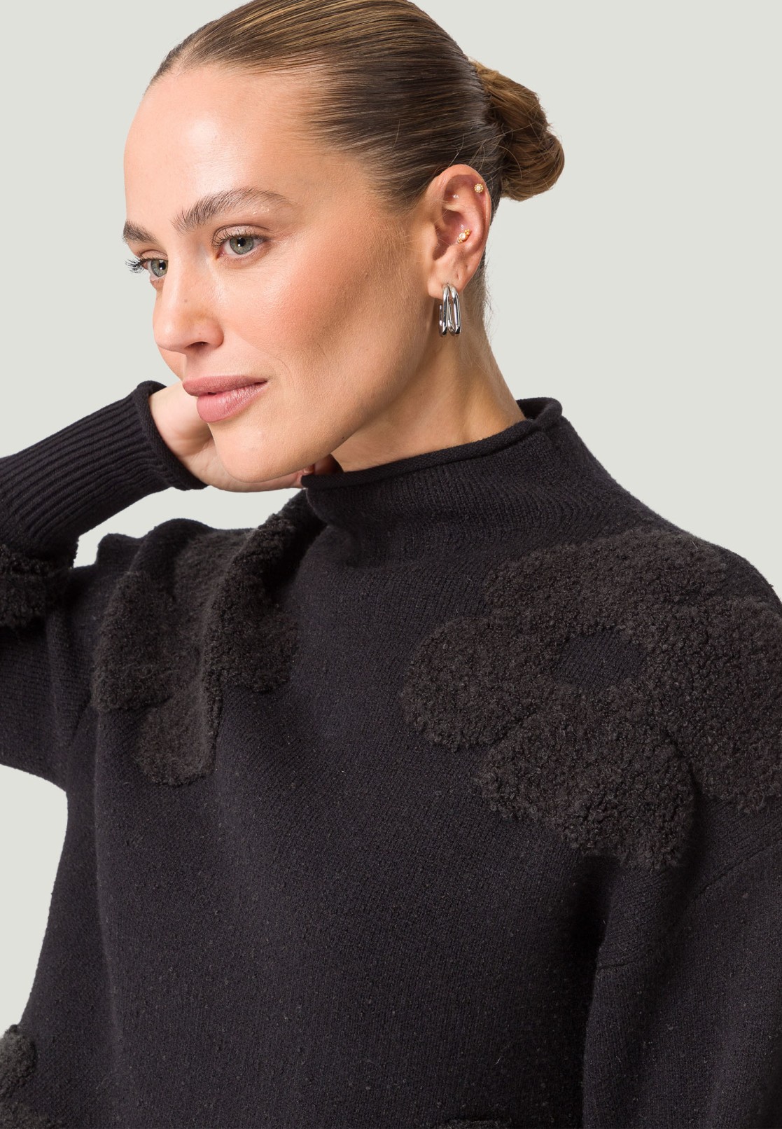 Pullover florales Strukturmuster