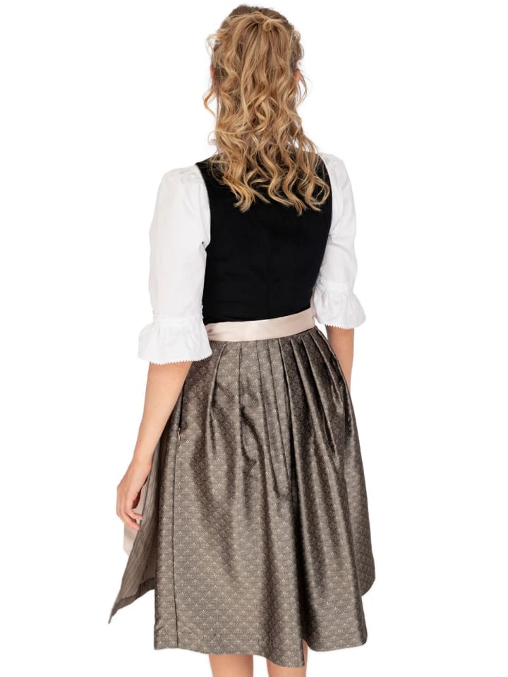 MarJo Midi Dirndl ÜBERSEE in schwarz günstig kaufen 36