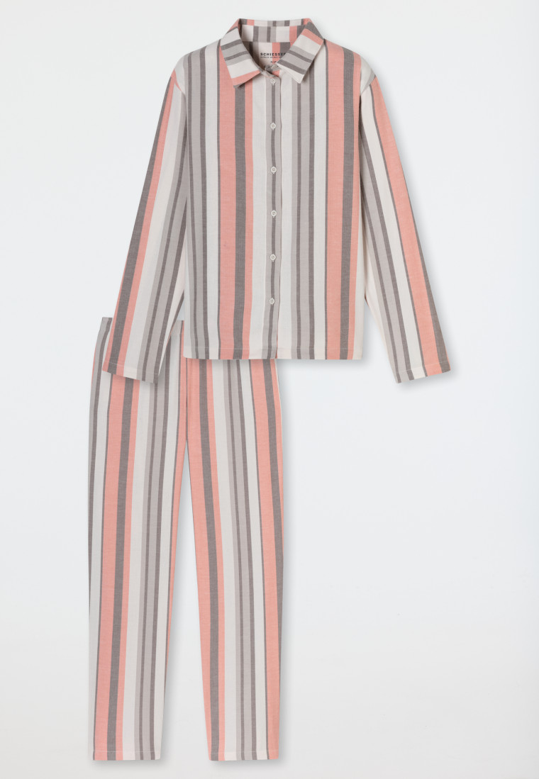 Pyjama lang Webware Streifen multicolor - Modern Nightwear