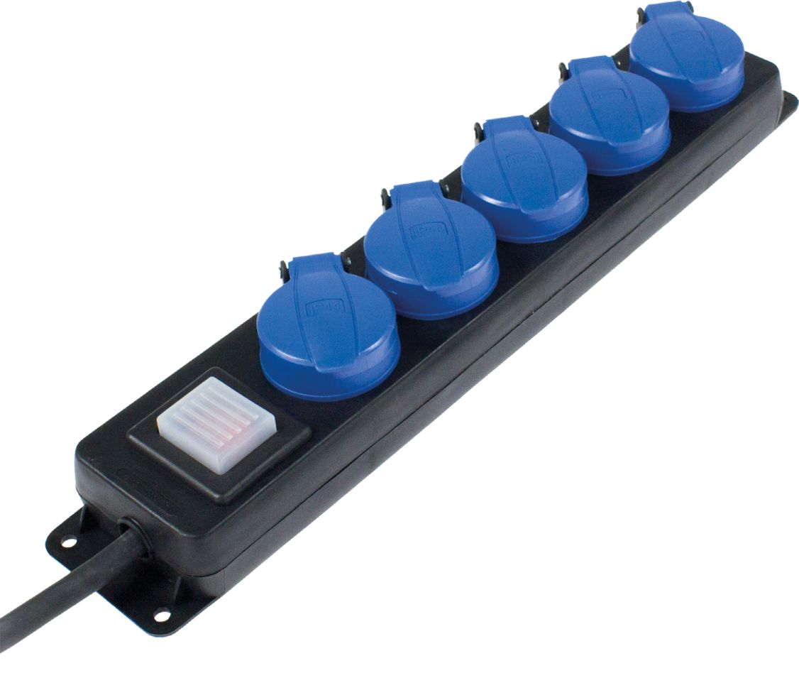 Schwabe 38605 Razvodna kutija 230V/16A IP44 5-polna s produžnim kabelom H07RN-F 3G1.5 4.5m