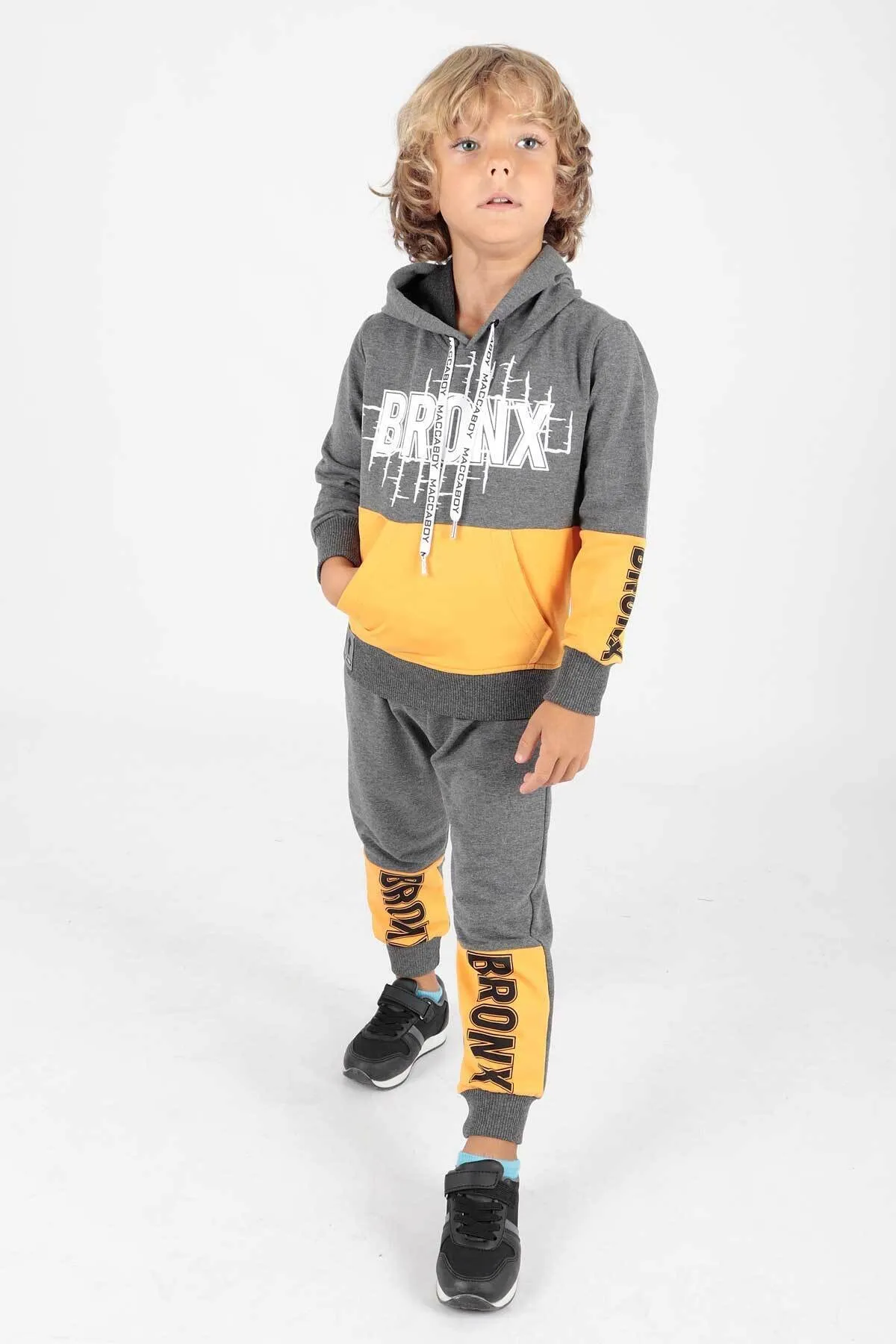 AHENGİM  Bedrucktes Bronx-Trainingsanzug-Set für Jungen Ak2235
