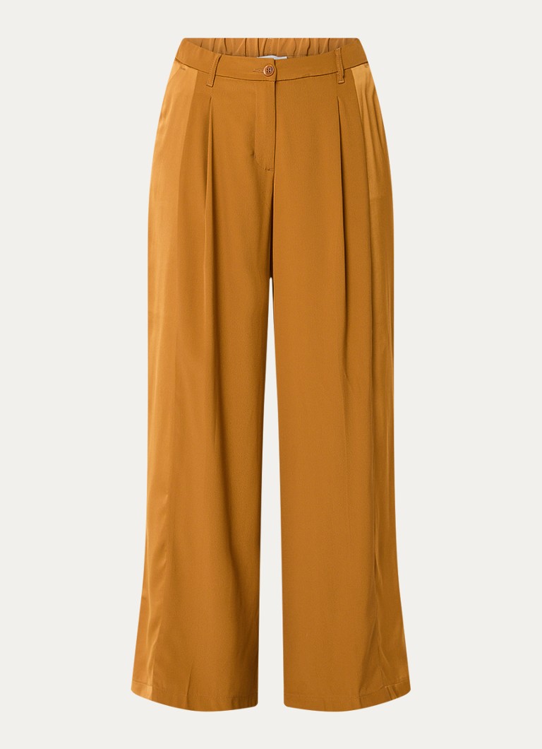 Pantaloni de vară cu talie înaltă, cu talie lată și buzunare laterale.