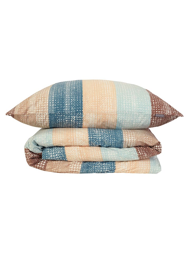 Schiesser Renforcé-Bettwäsche-Set in Beige/ Petrol günstig kaufen