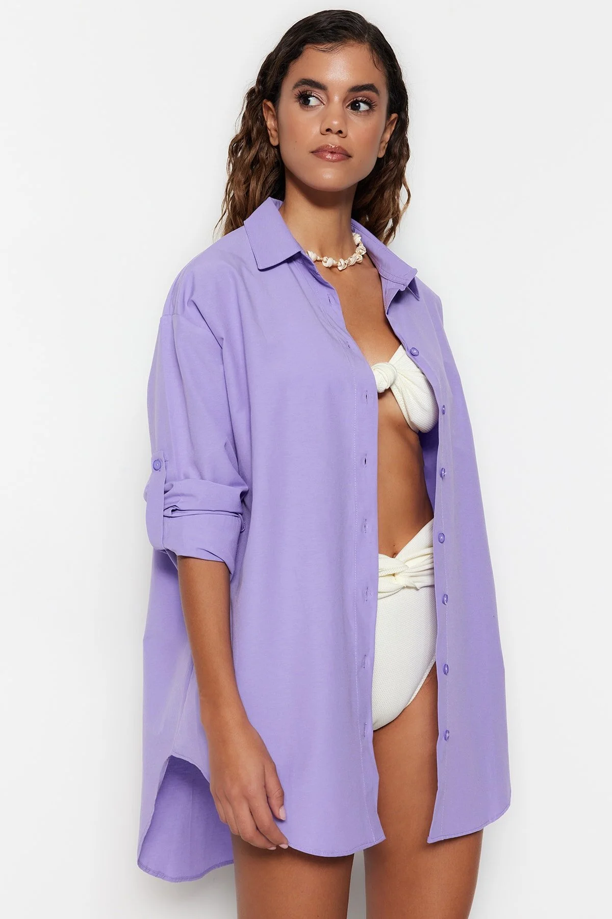 Trendyol Collection  Lila gewebtes Hemd TBESS22GO0664