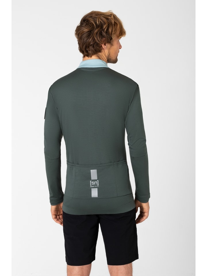 super.natural Merino Fahrradtrikot M GRAVIER LS JERSEY in graugrün günstig kaufen