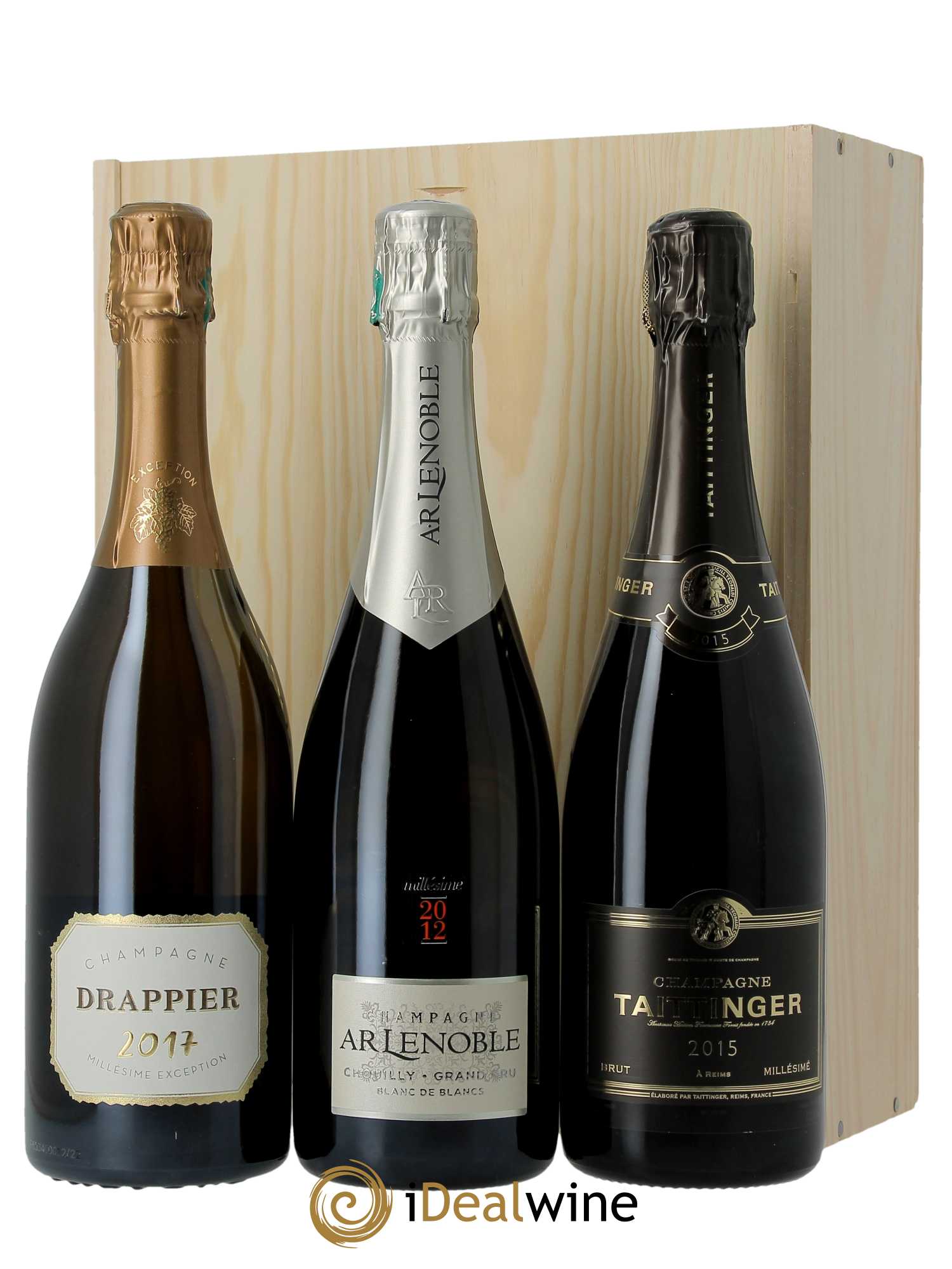 Coffret (wooden case) - Champagnes millésimés iDealwine   - Lot de 3 Bouteilles
