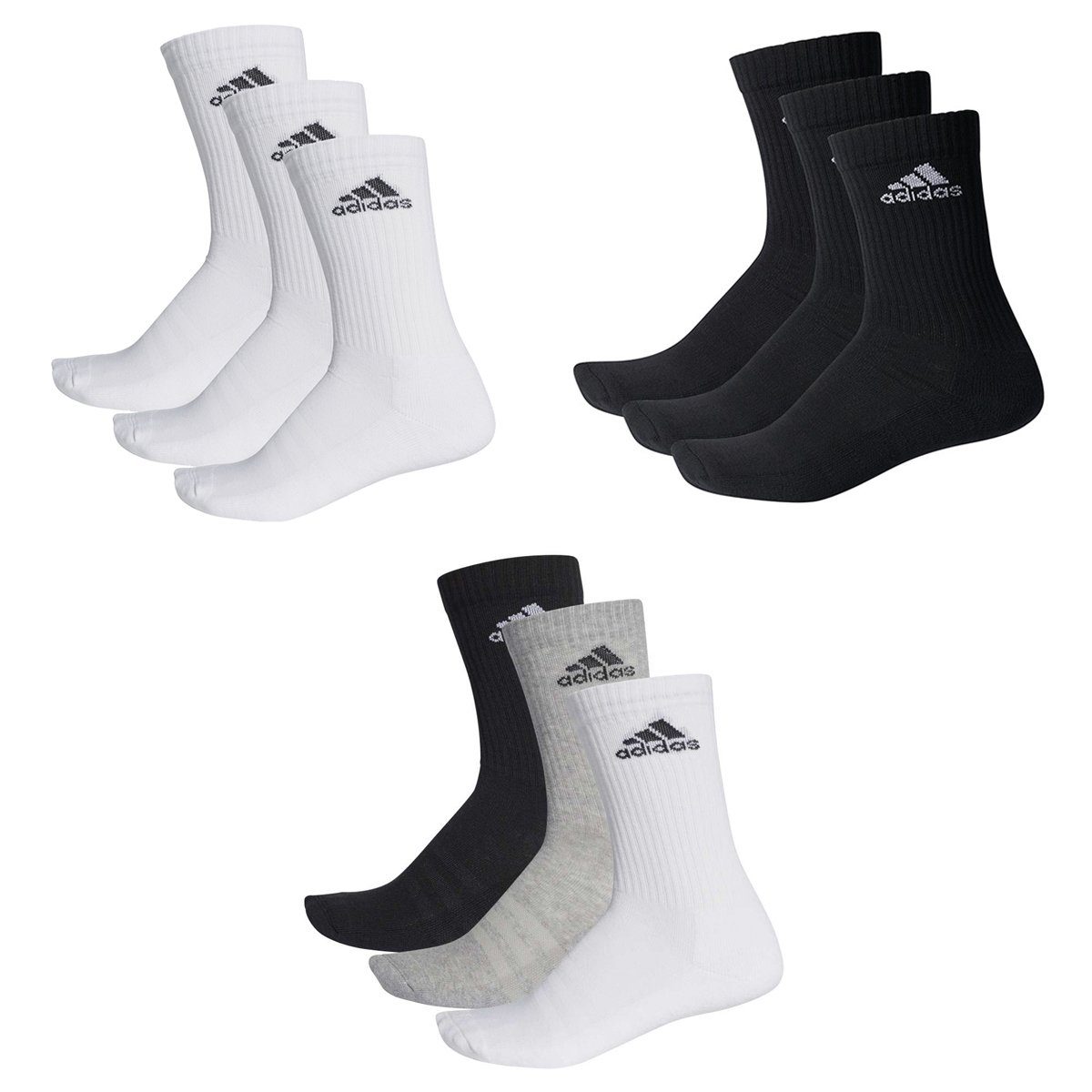 adidas Performance Socken 3S CUSHIONED CREW 6P (6-Paar)