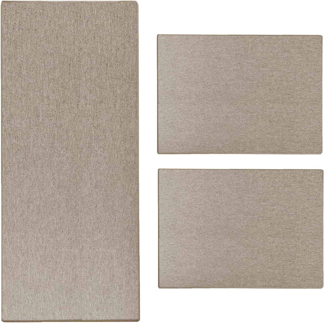 Bettumrandung Haifa Beige, Bettvorleger, Läufer-Set in 3 Größen Karat, Höhe 3.5 mm, (3-tlg), in Sisal-Optik